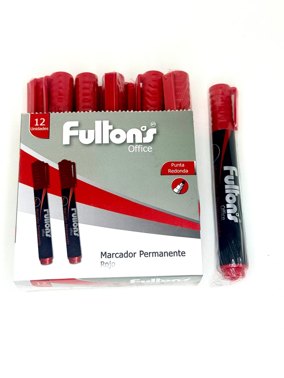 Marcador Permanente Fulton’s Office Rojo